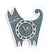 Часы настенные символ года Веселый кот серые часы, Часы классические, Москва,  Фото №1
