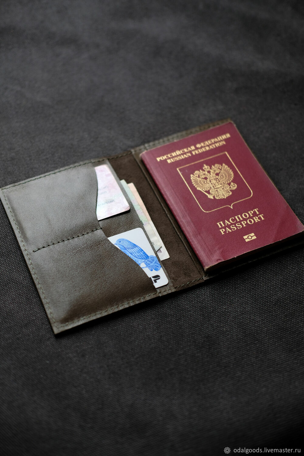Обложка для паспорта, автодокументов олива в интернет-магазине Ярмарка ...