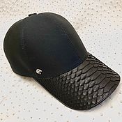 Аксессуары handmade. Livemaster - original item Baseball cap made of genuine python leather and water-repellent fabric!. Handmade.