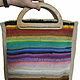 Knitted bag with wooden handles 'Bright life'-3, Classic Bag, Moscow,  Фото №1