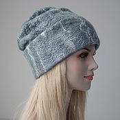 Аксессуары handmade. Livemaster - original item Felted women`s hat.Warm Wool Felted Grey Beanie Hat. Handmade.