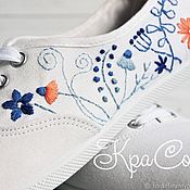 Обувь ручной работы handmade. Livemaster - original item Sneakers with hand embroidery. Handmade.