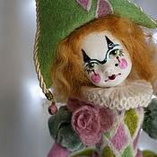 Куклы и игрушки handmade. Livemaster - original item boudoir doll: Felted Columbine puppet, musical. Handmade.