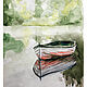 Painting Summer landscape with a boat, Watercolor 20h30 cm. Pictures. myfoxyart (MyFoxyArt). Online shopping on My Livemaster.  Фото №2
