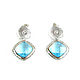 Blue earrings with pendants,silver earrings cubic zirconia drops. Earrings. Irina Moro. My Livemaster. Фото №4