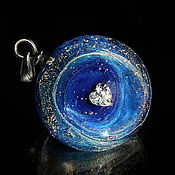 Украшения handmade. Livemaster - original item Pendant ball Heart and stars. Space. Galaxy. Silver Milky Way. Sky. Handmade.