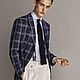 Костюмная в клетку лён с шелком LORO PIANA, Италия. Ткани. O!Fabric итальянские ткани. Ярмарка Мастеров.  Фото №5