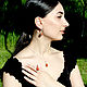 Ring, earrings and pendant Lera made of 925 sterling silver with coral DD0069. Jewelry Sets. Sunny Silver. Online shopping on My Livemaster.  Фото №2