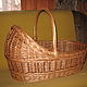 Baby carrier cradle with handle for newborns made of willow vine, wobble. Gift for newborn. ekolibelka (Ekolibelka). My Livemaster. Фото №5