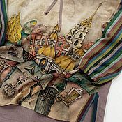 Платок "Атласная акварель" роспись шелка