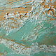 Order Painting Day Turquoise sea landscape on a golden background. kdushi. Livemaster. . Pictures Фото №3