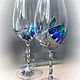 Два бокалы для шампанского с ручной росписью. Бокалы. Natali Art Glass (nataliartgiass). Интернет-магазин Ярмарка Мастеров.  Фото №2