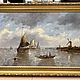 Винтаж: Морской пейзаж с лодками. Картины винтажные. Антиквариат и Винтаж. Интернет-магазин Ярмарка Мастеров.  Фото №2