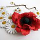 Order Necklace leather Daisy and poppy. Shagree (Shagree). Livemaster. . Necklace Фото №3