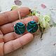 Серьги с малахитовой хризоколлой. Серьги классические. Karma-jewelry. Ярмарка Мастеров.  Фото №4