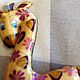 Order Giraffe pillow,hand painted on satin, 36 x 25 cm. arkensoie Silkyway. Livemaster. . Baby pillow Фото №3