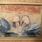 Картины и панно handmade. Livemaster - original item Swans on the lake. Handmade.