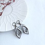 Украшения handmade. Livemaster - original item Earrings classic Leaves white silver. Handmade.