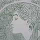 Плитка с ручной росписью по мотивам Мухи. Картины. Меньшикова Нелли Роспись фарфора. Ярмарка Мастеров.  Фото №4