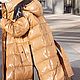 Пуховик из тканей MONCLER (цвет ржаво бежевый). Пуховики. Ольга Шахова. Ярмарка Мастеров.  Фото №4
