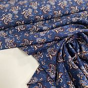 Ткань Блузочно-Плательная Атласная Вискоза В Голубом Цвете Италия