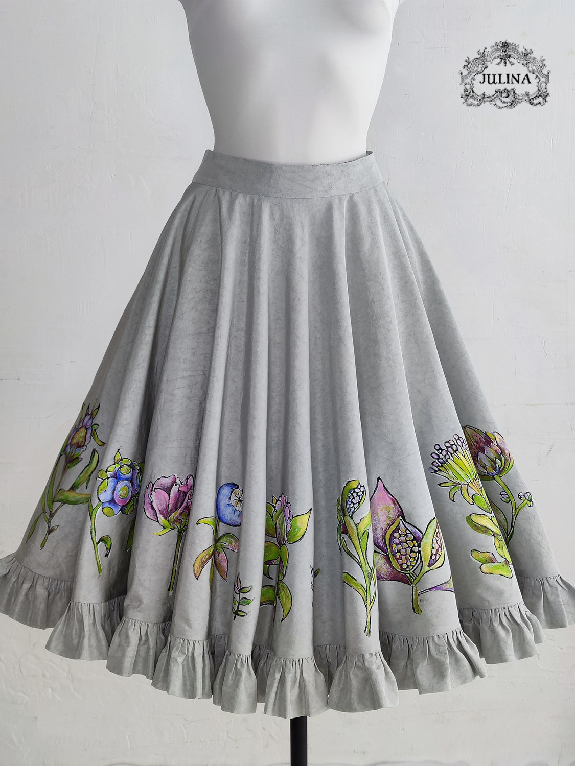 Юбка шелковая "Дивный Сад" с подъюбником в интернет-магазине Ярмарка ...