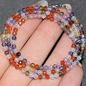 Работы для детей, handmade. Livemaster - original item Natural Zircons Multicolor Jewelry Cut Beads. Handmade.