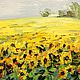 Oil painting, palette knife Sunflower field. Pictures. Dubinina Ksenya. Online shopping on My Livemaster.  Фото №2
