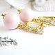 examples of work. Earrings with powder pink Swarovski pearls. Beads 12 mm.
