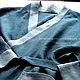 Мужской халат из вареного льна цвета Припыленной бирюзы, Халаты мужские, Иваново,  Фото №1