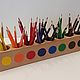  Pencil case with circles, solid beech, Desktop organizers, Zheleznodorozhny,  Фото №1