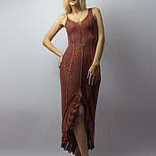 Одежда handmade. Livemaster - original item The dress is knitted asymmetrical with an openwork pattern. Handmade.