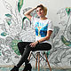 T-shirt white I Love the sea hand painted. T-shirts. Koler-art handpainted wear. Online shopping on My Livemaster.  Фото №2