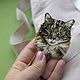 Заказать Портретная брошь из бисера кот - портрет кошки по фото на заказ. Brooch from stars. Ярмарка Мастеров. . Брошь-булавка Фото №3
