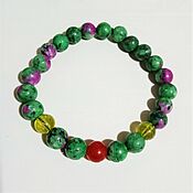 Украшения handmade. Livemaster - original item Berry green red spring beads bracelet made of stones. Handmade.