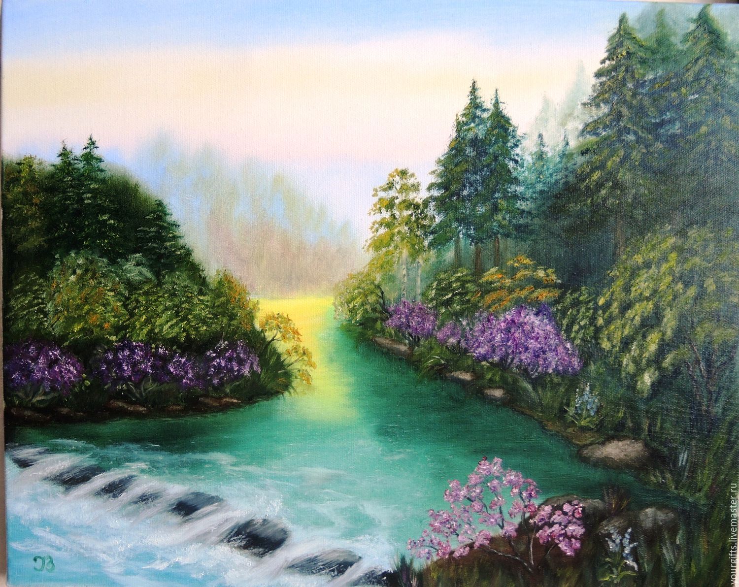 Forest River Oil Painting купить на Ярмарке Мастеров Cd2v9com