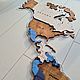  Карта мира. Элементы интерьера. Wooden3Dmap. Ярмарка Мастеров.  Фото №4