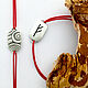 Fehu, Pulsera de hilo rojo con vellón Fehu doble cara, plata, Bracelet thread, Moscow,  Фото №1