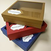 Сувениры и подарки handmade. Livemaster - original item Box with logo and a window made of a design cardboard 20h20h5 cm. Handmade.