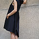 Aссиметричное платье/Черный кафтан/F1470. Платья. FloAtelier. Интернет-магазин Ярмарка Мастеров.  Фото №2