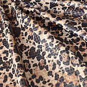 Материалы для творчества handmade. Livemaster - original item Genuine Leather Brown Leopard Embossed 0,6mm. Handmade.