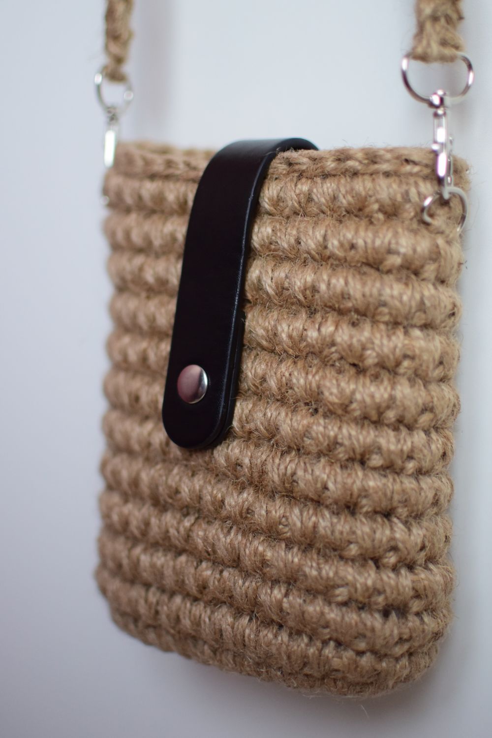 Сумка на плечо для телефона из джута ручной работы в интернет-магазине ...