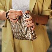 Сумки и аксессуары handmade. Livemaster - original item Women`s handbag, cross-body, gold clutch, gold bag, 196. Handmade.