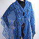 Order Blue openwork knitted scarf, wool stole. IRINA GRUDKINA Handmade Knitwear. Livemaster. . Scarves Фото №3