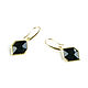 Earrings black 'Glitter' gold earrings, earrings with black stone. Earrings. Irina Moro. My Livemaster. Фото №4