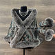 A set of mittens and a handkerchief 'Fire Dance' with Arctic fox fur, Shawls1, Moscow,  Фото №1