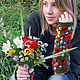 Set (mittens and bactus) knitted ' Poppy field'. Mitts. asmik (asmik). My Livemaster. Фото №4