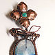 Order Copper wire wrapped pendant "A flower in a vase". IVA rainbow art. Livemaster. . Pendants Фото №3