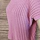 Вязаный топ из хлопка женский  розовый холодный оттенок рисунок ажур. Топы. AccessoriesWool мягко и комфортно. Ярмарка Мастеров.  Фото №7