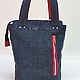 Джинсовая сумка-Тоут "Алый акцент". Классическая сумка. Jeans bags by Anna. Ярмарка Мастеров.  Фото №8